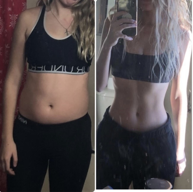 Before and after 35 lb weight loss transformation